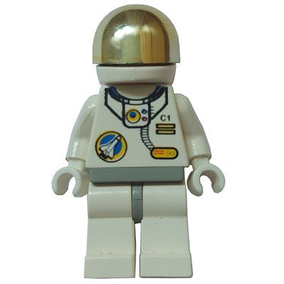 Figurine Astronaut, White, Light Gray Hips, Helmet with Large Chrome Gold Visor, Headset du set 6455