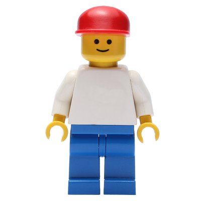 Minifigur White Torso, Blue Legs, Red Cap (3626b Head) aus Set 2149