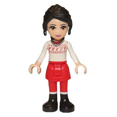 Minifigure Lillie - Christmas Sweater, Red Skirt del set 41016