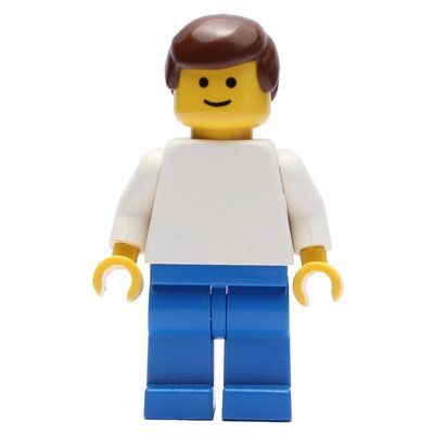 Figurine Soccer Player White Torso, Blue Legs, Brown Hair, Standard Face du set 3405