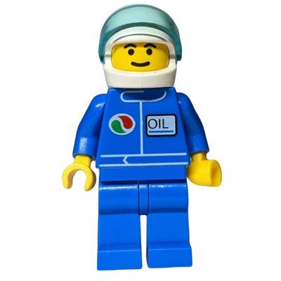 Minifigurka Racer, Blue Jacket with Octan Logo, Blue Legs, White Helmet with Visor z zestawu 31314