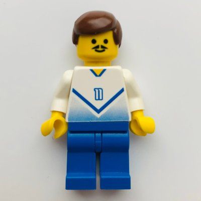 Minifigure Soccer Player White Torso, Blue Legs #11 del set 3423