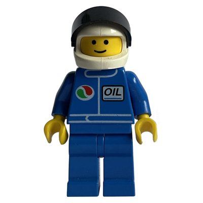 Figurine Racer, Blue Jacket with Octan Logo, Blue Legs, White Helmet with Visor du set 6550