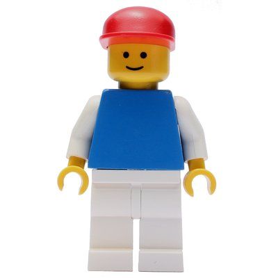 Minifigure Blue Torso, White Legs, Red Cap from set 1860