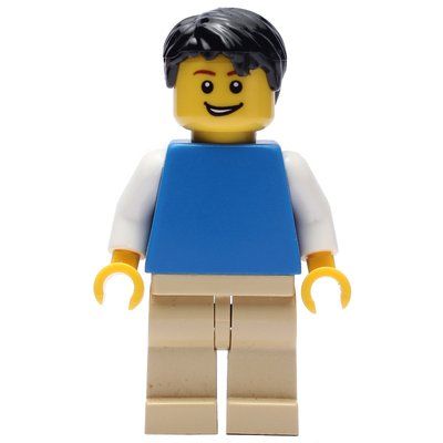 Figurine Blue Torso, Tan Legs, Black Hair du set 31009
