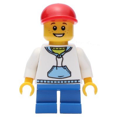 Figurine Boy, White and Blue Hoodie, Short Blue Legs, Red Cap du set 2824