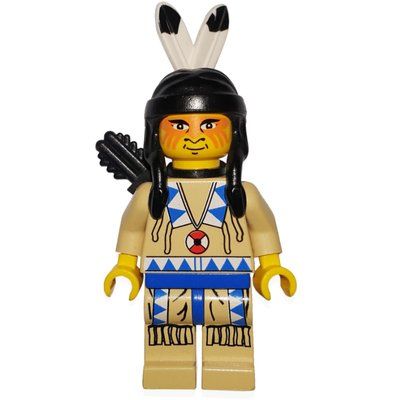 Figurine Indian - Tan Clothing, Blue Trim, Quiver du set 6748