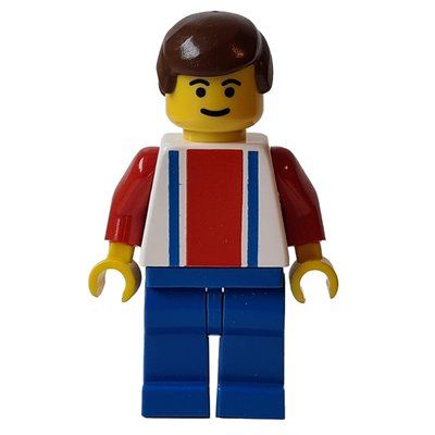 Figurine Soccer Player White Torso with Blue/Red Stripes, Blue Legs #11 du set 3410