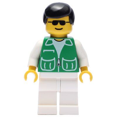 Figurine Man, Green Jacket, White Legs, Black Hair du set 4810