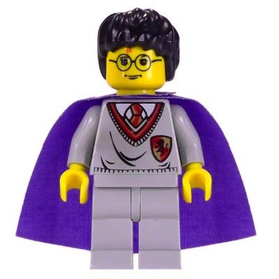 Figurine Harry Potter, Yellow Skin, Gryffindor Sweater with Crest, Violet Cape du set 4709