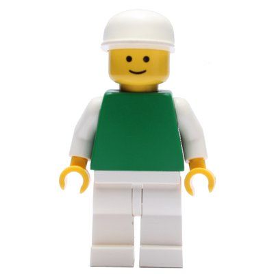 Minifigure Green Torso, White Legs, White Cap from set 1847