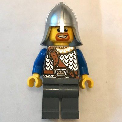 Figurine Knight - Blue Torso, Dark Bluish Grey legs, Metallic Silver Helmet du set 6193