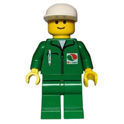 Figurine Racer, Green Jacket with Zipper and Octan Logo, White Cap du set 6580
