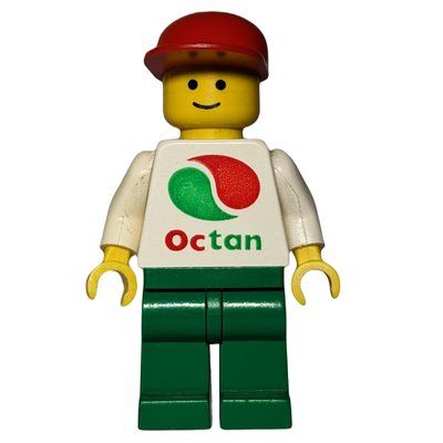 Figurine Man, White Top with Large Octan Logo, Green Legs, Red Cap du set 10159