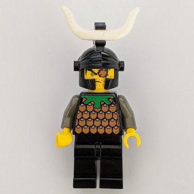 Minifigur Knight (Knights Kingdom I) - Gilbert the Bad, Black Helmet, Horn aus Set 6032