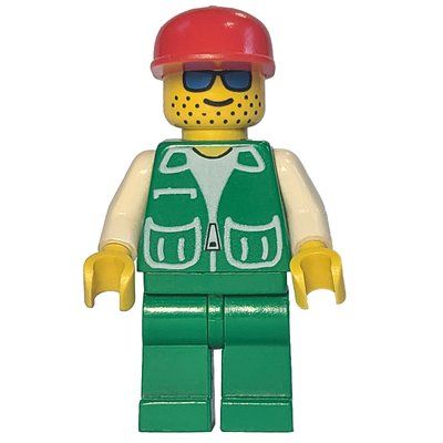 Figurine Man, Green Jacket, Green Legs, Red Cap, Blue Sunglasses du set 10159