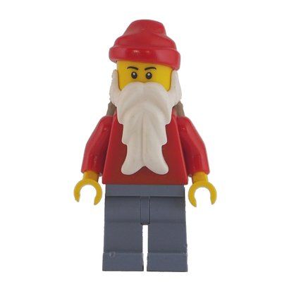 Figurine Santa, Plain Red with Dark Bluish Gray Legs, and Back Basket du set 7553