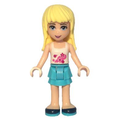 Minifigura Stephanie - White Top, Medium Azure Skirt del set 30399