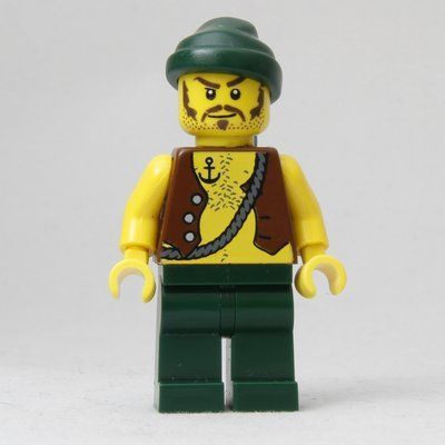 Minifigur Pirate - Anchor Tattoo, Dark Green Legs, Dark Green Bandana aus Set 852747