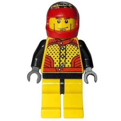 Figurine Race Driver, Yellow Torso, Yellow Legs, Red Helmet du set 9093