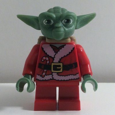 Figurine Yoda, Sand Green Head, Santa Outfit, Backpack du set 7958