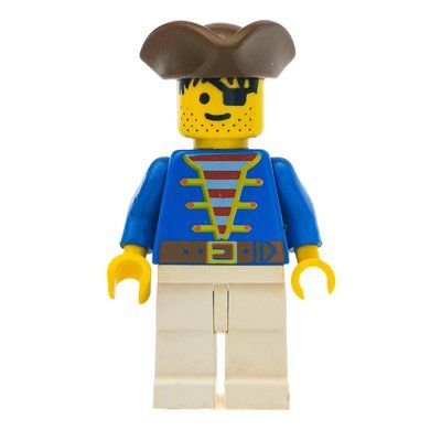 Minifigurka Pirate - Blue Jacket, White Legs, Brown Bicorne, 3626b z zestawu 10040