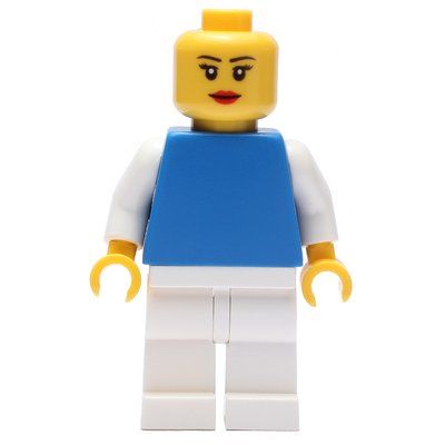 Figurine Woman, Blue Torso with White Arms, White Legs, Red Lips du set 2000409