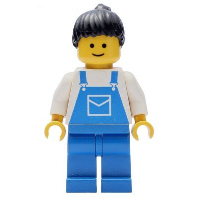 Figurine White Torso, Blue Overall, Black Hair du set 9616