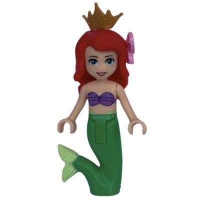 Minifigura Ariel - Mermaid Form, Flower, Crown del set 10723