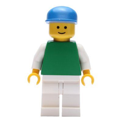 Minifiguur Green Torso, White Legs, BLue Cap uit set 2187