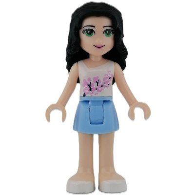 Minifigura Emma - White Top, Bright Light Blue Skirt del set 30112
