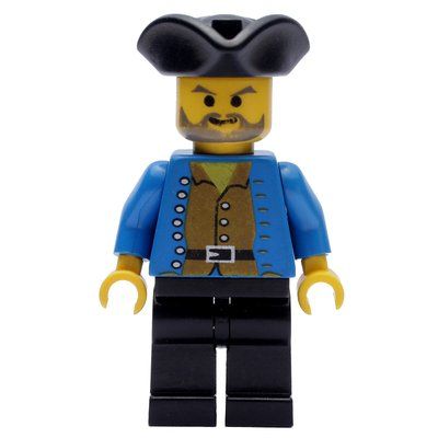 Minifigur Pirate - Brown Shirt, Black Legs, Black Tricorne aus Set 6204