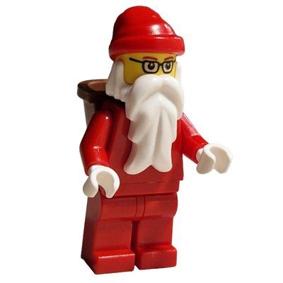 Figurine Santa, Plain Red with Back Basket, Glasses du set 7687