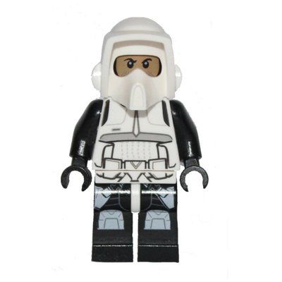Figurine Scout Trooper, Printed Black Head, Black Legs du set 75023