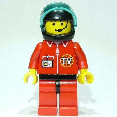 Figurine Pilot, Red Jumpsuit with TV Logo, Black Helmet with Visor, Headset du set 6425