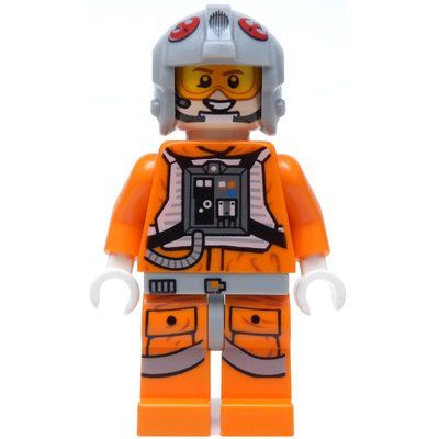 Figurine Rebel Pilot Snowspeeder, Orange Flight Suit, Light Bluish Gray Helmet du set 75074