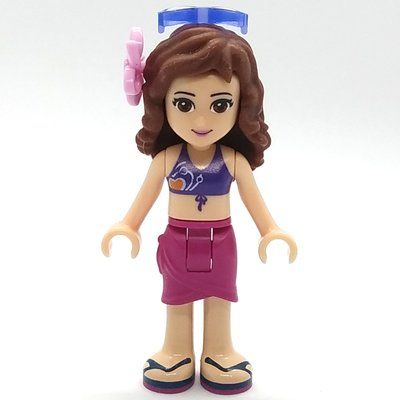 Minifigura Olivia - Dark Purple Bikini, Magenta Skirt del set 41090