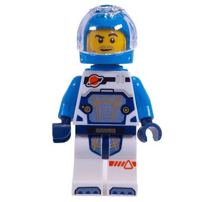 Figurine Astronaut, White and Dark Azure Spacesuit, Dark Azure Backpack and Helmet, Stubble Beard du set 60432