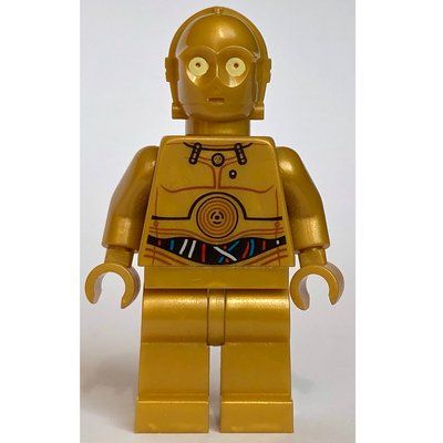 Minifigure C-3PO, Pearl Gold, Colorful Wires, Plain Legs del set 9490