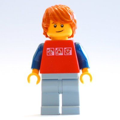 Figurine Red Torso, Light Bluish Grey Legs, Dark Orange Hair du set 7346