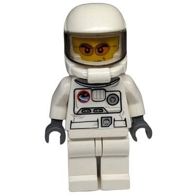 Figurine Astronaut, White, Space Helmet with Trans-Brown Visor, Orange Sunglasses (3626b Head) du set 3367