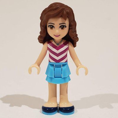 Minifigure Olivia - White/Magenta Top, Medium Azure Skirt from set 41128