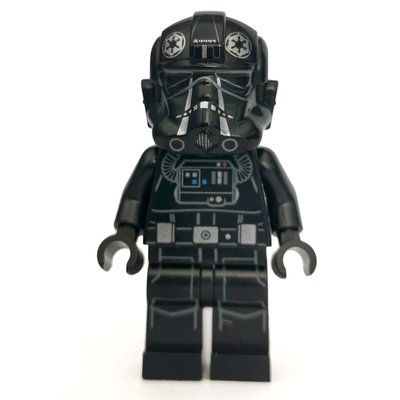 Figurine TIE Pilot, Printed Legs, Two Silver Stripes on Helmet, Silver Belt Pouches, Open Mouth du set 75237