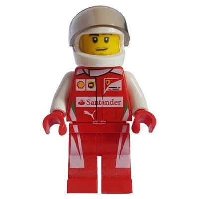 Figurine Race Driver, Red Torso, Red Legs, White Helmet, Ferrari 1 du set 75879