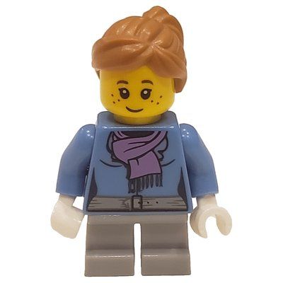 Figurine Girl, Medium Blue Jacket with Medium Lavender Scarf, Short Light Bluish Gray Legs du set 853663