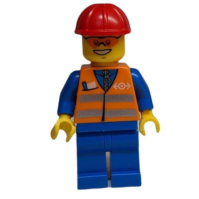 Figurine Train Worker - Orange Torso, Blue Legs, Red Helmet du set 10750