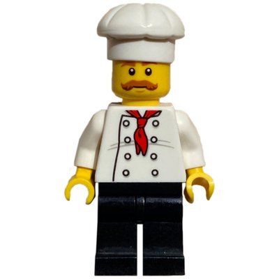 Figurine Chef, Red Neckerchief, Black Legs, Moustache du set 30356