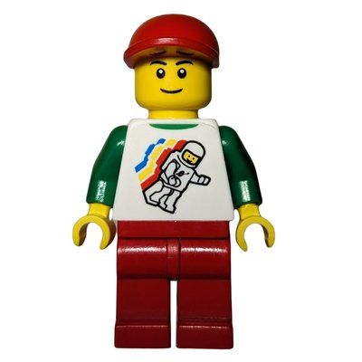 Minifigure White Torso with Space Figure, Red Legs, Red Cap from set 2000425