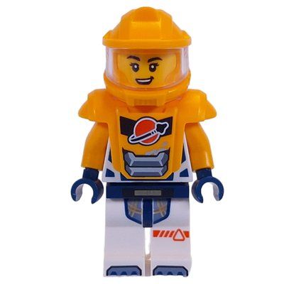 Figurine Astronaut, White Spacesuit, Bright Light Orange Armor and Helmet du set 60432
