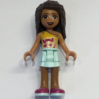 Minifigura Andrea - Bright Light Orange Top, Light Aqua Skirt del set 41341